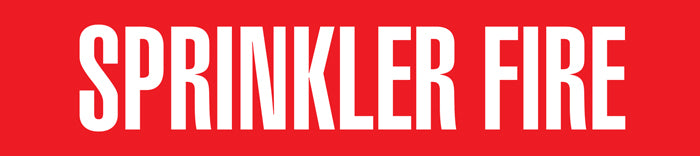 PMR1287F SPRINKLER FIRE White on Red Pipe Marker Adhesive Labels on a roll (2 in x 54 ft)