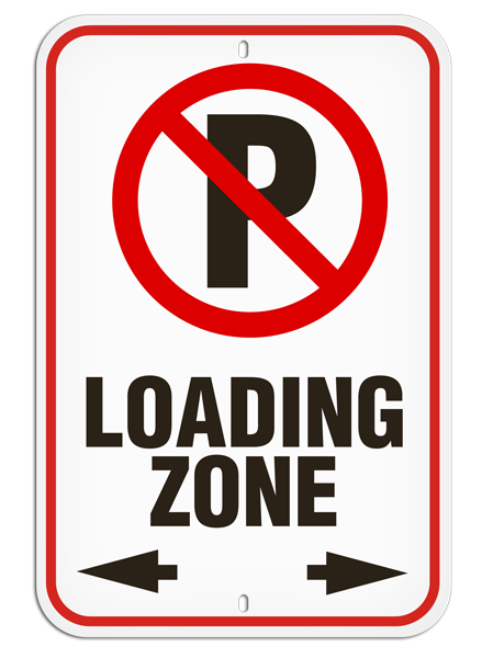 PSS1002R LOADING ZONE with No Parking Symbol PrimeGuard® Aluminum Reflective Parking Sign (12 in x 18 in)
