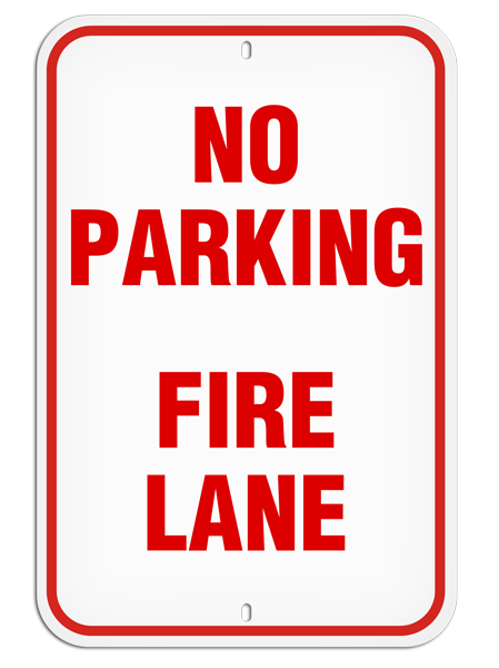 PSS1005R NO PARKING FIRE LANE PrimeGuard® Aluminum Reflective Parking Sign (12 in x 18 in)