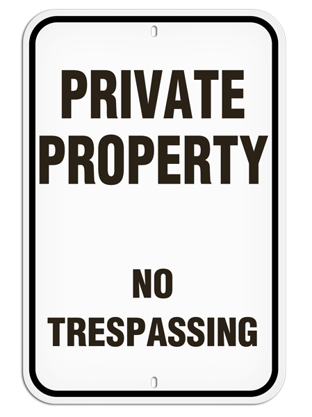 PSS1011R PRIVATE PROPERTY NO TRESSPASSING PrimeGuard® Aluminum Reflective Parking Sign (12 in x 18 in)