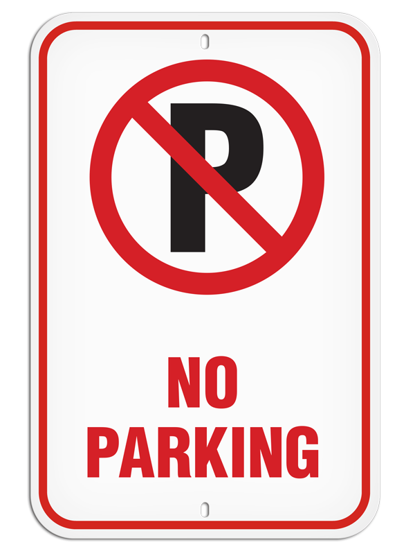 PSS1015R NO PARKING with No Parking Symbol PrimeGuard® Aluminum Reflective Parking Sign (12 in x 18 in)