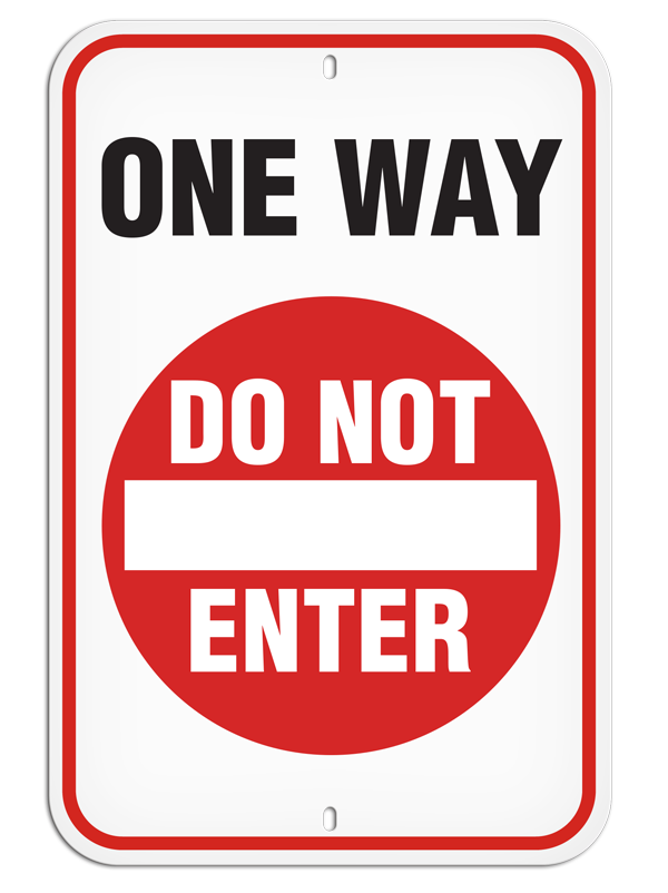 PSS1018R ONE WAY DO NOT ENTER PrimeGuard® Aluminum Reflective Parking Sign (12 in x 18 in)