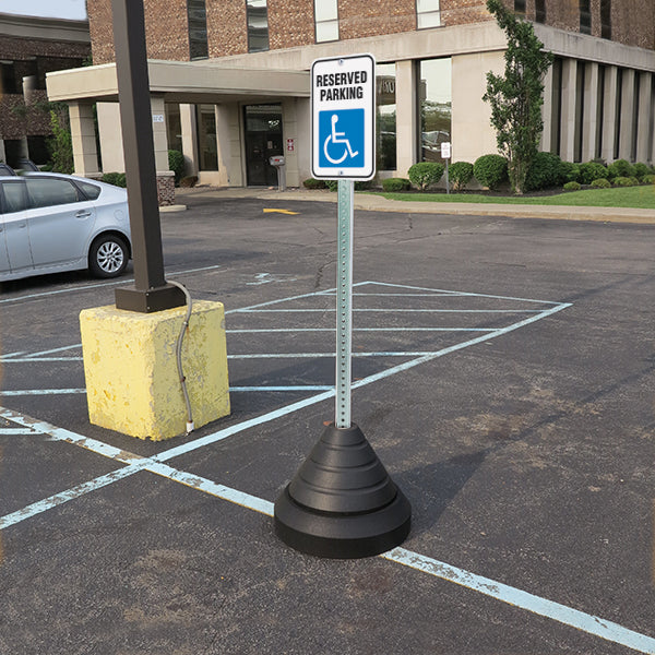 60 inch Steel Perforated Square Sign Post with Optional Base and Additional Weight