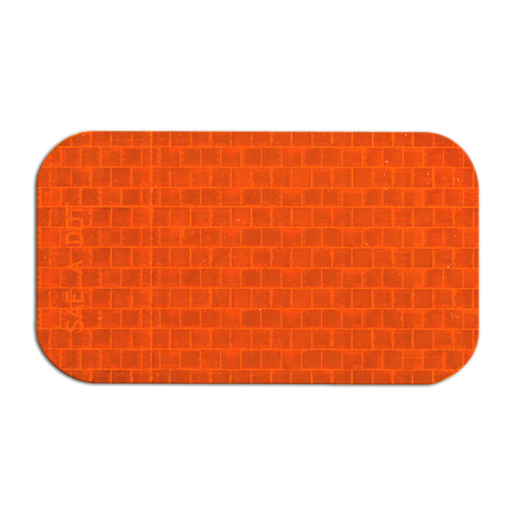 Amber SAE A DOT Die Cut Adhesive Reflex Reflectors (2 in x 3.5 in)