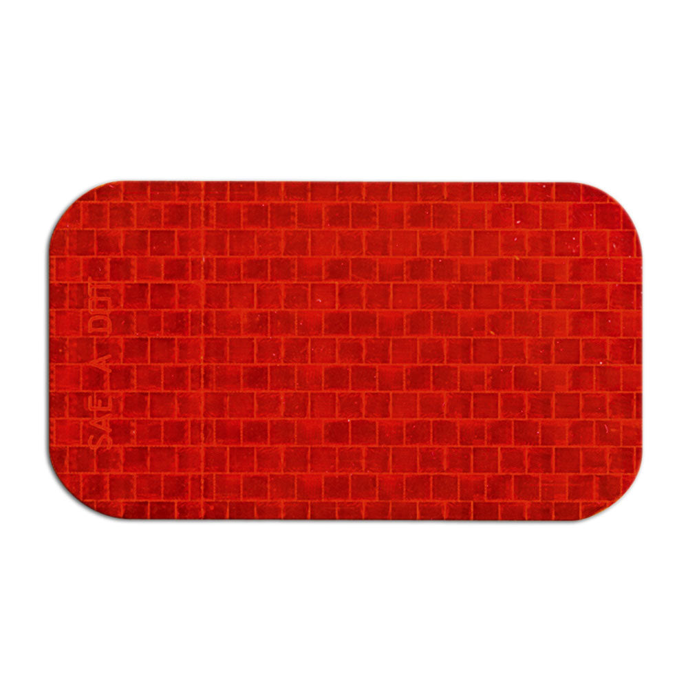 Red SAE A DOT Die Cut Adhesive Reflex Reflectors (2 in x 3.5 in)