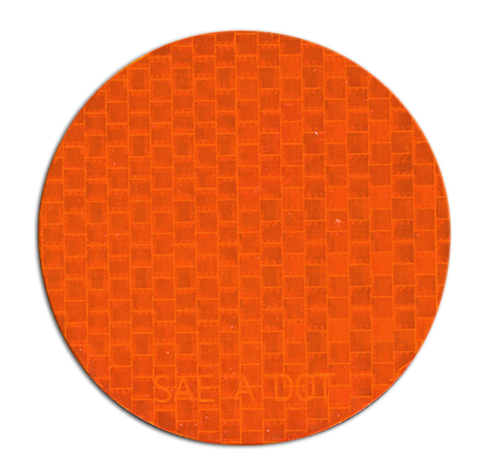 Amber SAE A DOT Die Cut Adhesive Reflex Reflectors (3" dia. Circle)
