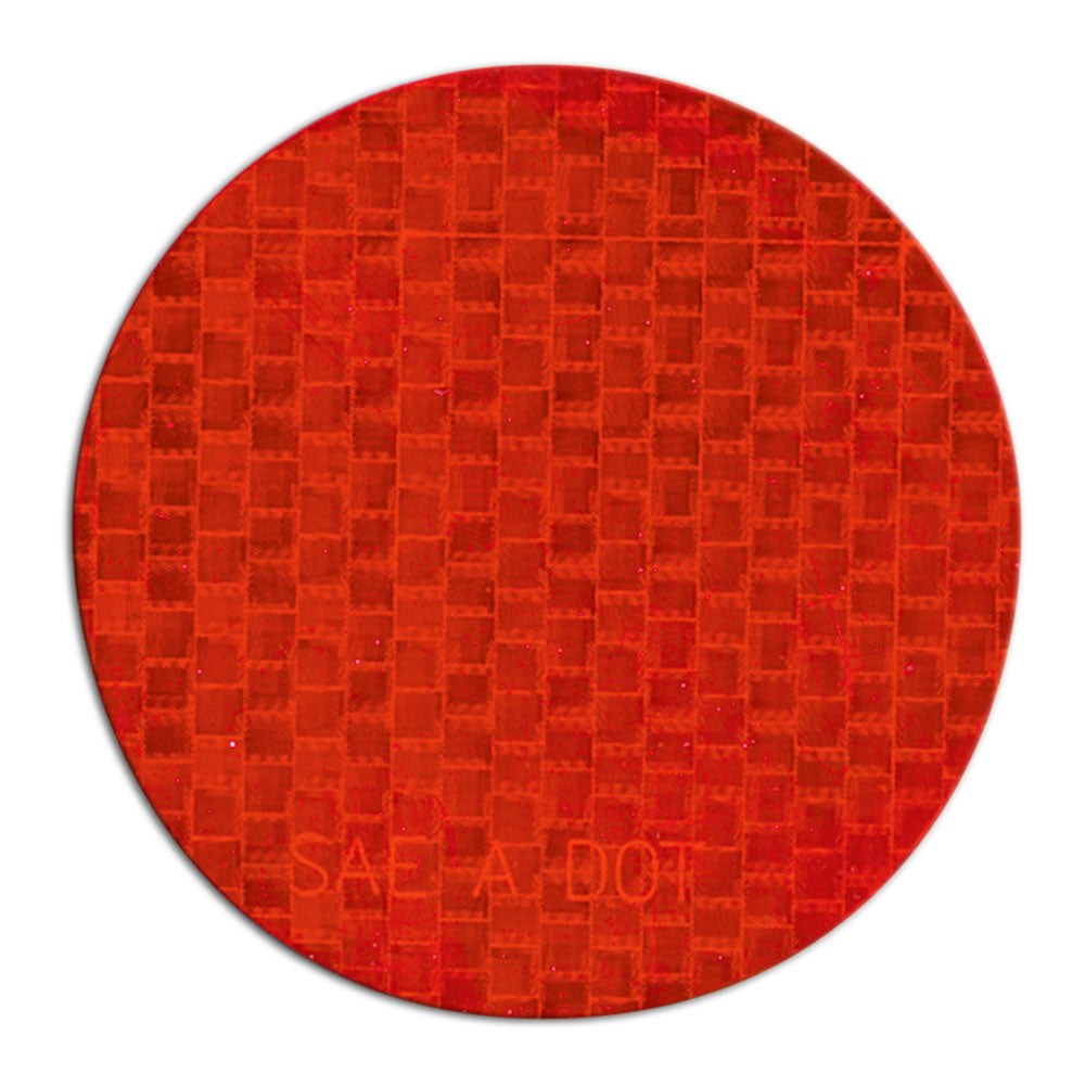 Red SAE A DOT Die Cut Adhesive Reflex Reflectors (3" dia. Circle)