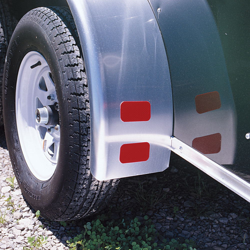 Red SAE A DOT Die Cut Adhesive Reflex Reflectors (2 in x 3.5 in)