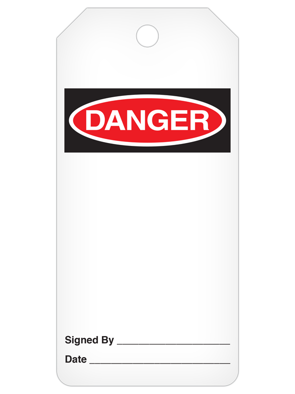 DANGER ***BLANK*** DuraPly™ Safety Tags-on-a-Roll 3 in x 6.25 in with Dispenser Box