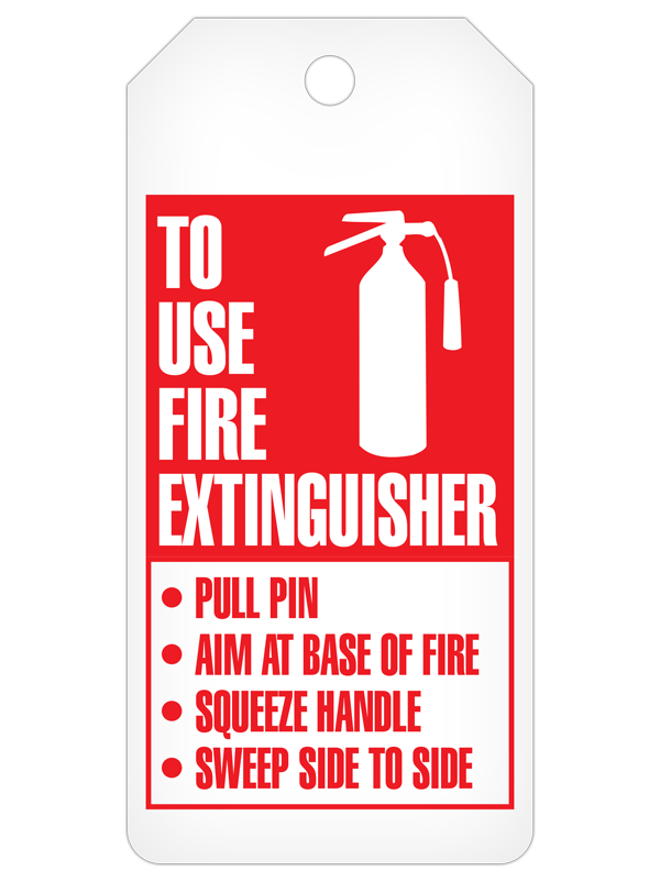 4 YEAR MONTHLY FIRE EXTINGUISHER INSPECTION RECORD DuraPly™ Safety Tags-on-a-Roll 3 in x 6.25 in with Dispenser Box
