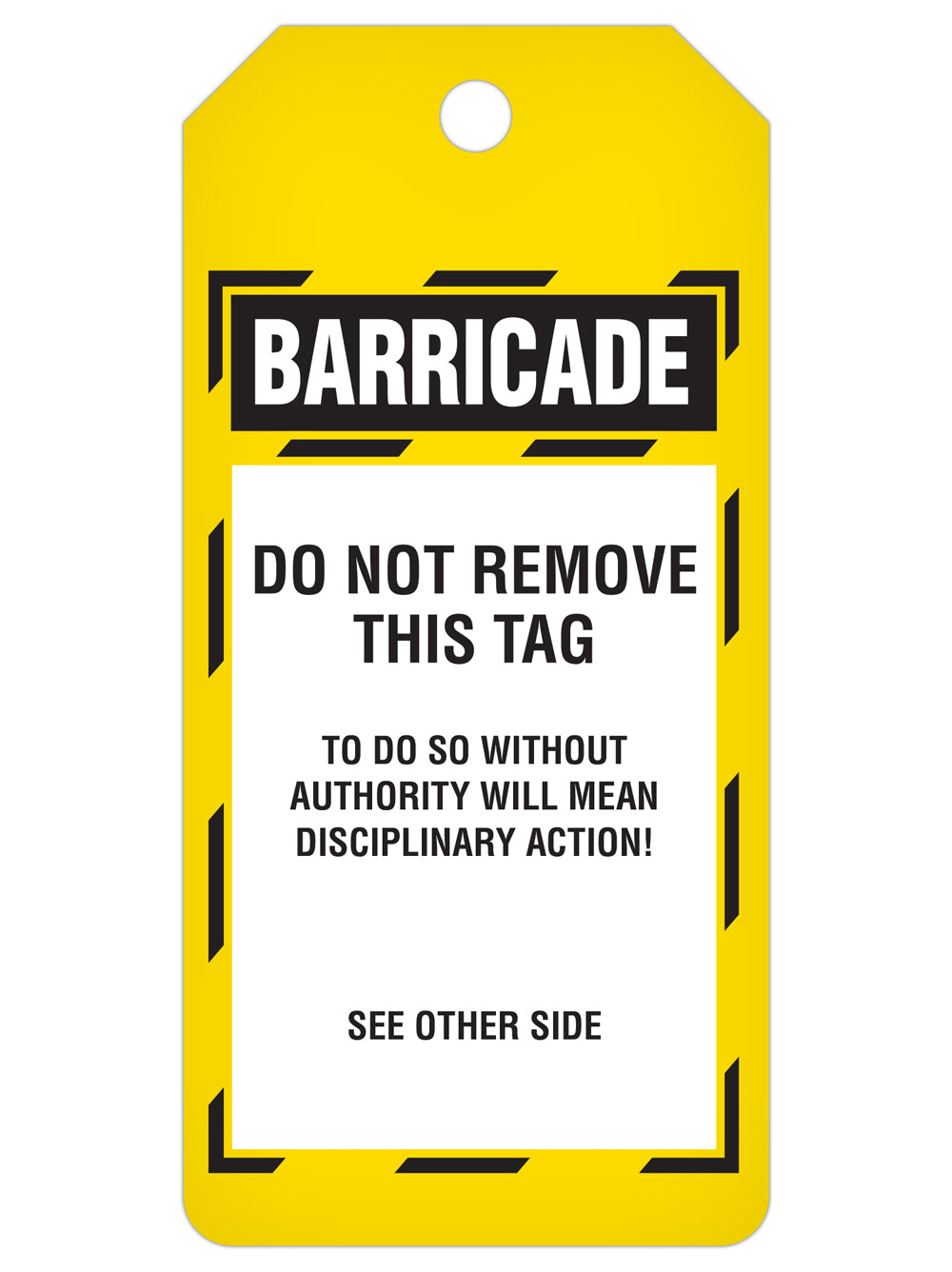 BARRICADE DuraPly™ Safety Tags-on-a-Roll 3 in x 6.25 in with Dispenser Box