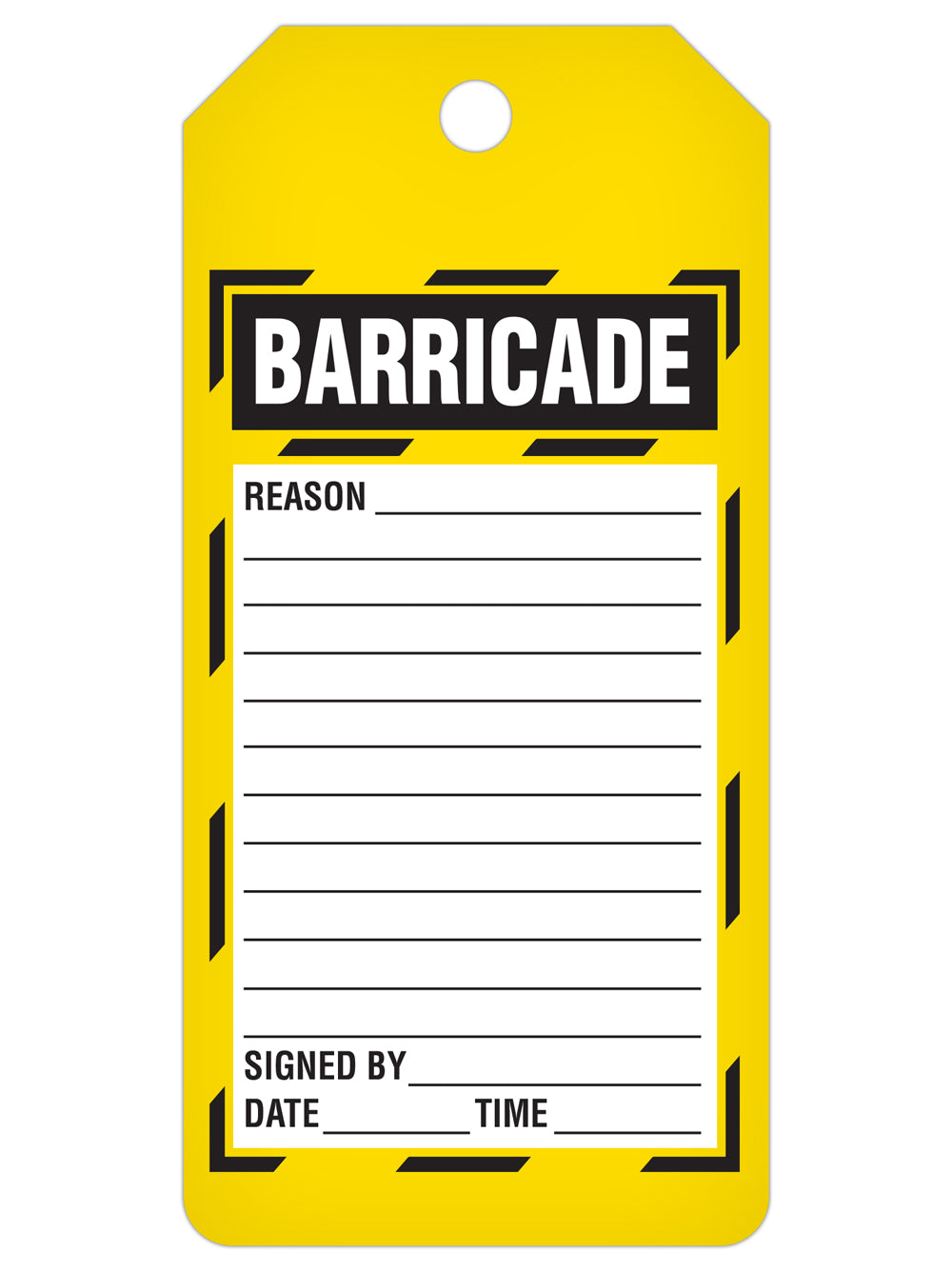 BARRICADE DuraPly™ Safety Tags-on-a-Roll 3 in x 6.25 in with Dispenser Box