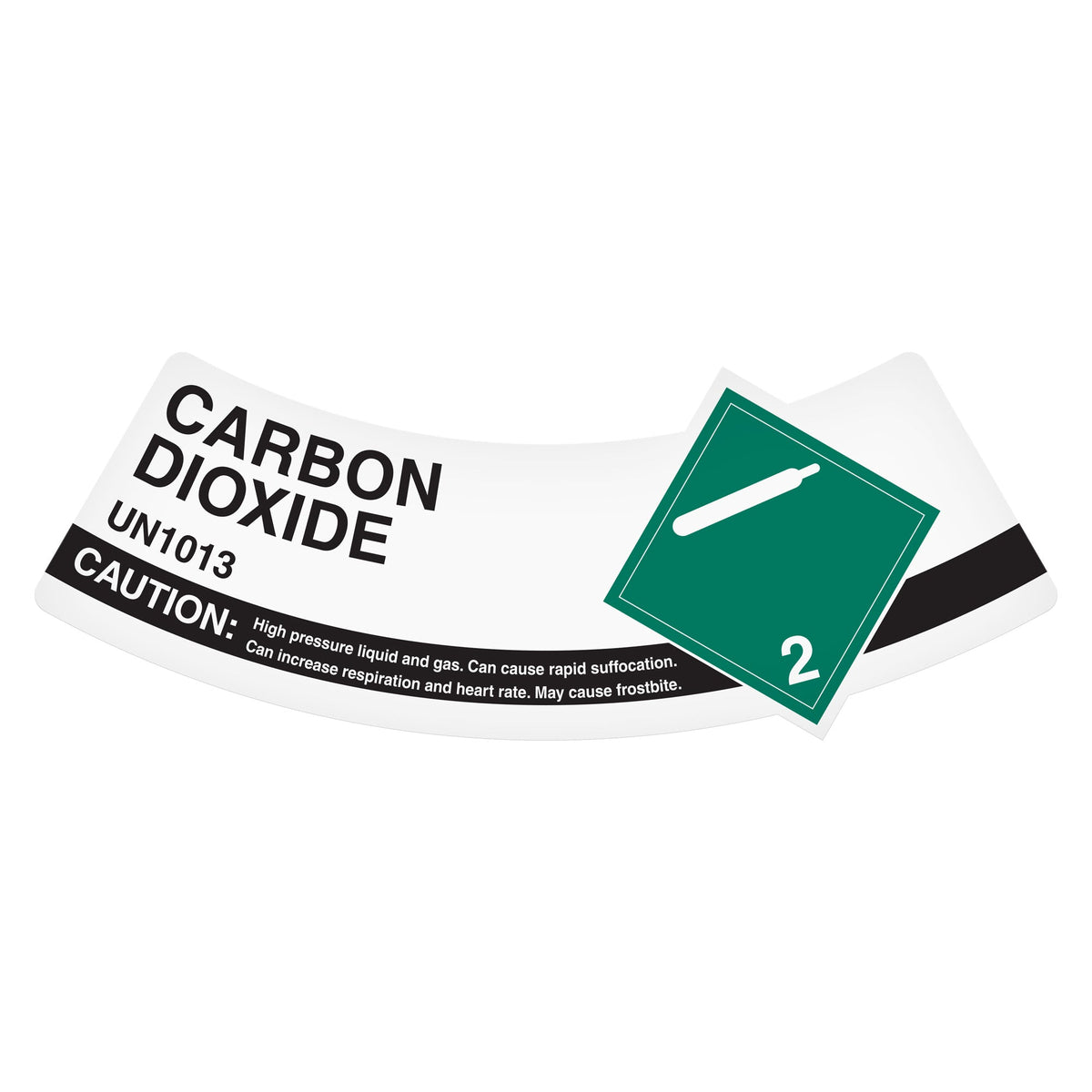 SHLT22UN1013 CLASS 2 UN1013 NON-FLAMMABLE AND NON-TOXIC GAS CARBON DIOXIDE TDG Hazardous Material Canadian and International Gas Cylinder Shoulder Label (2" x 5.25") 500 /roll