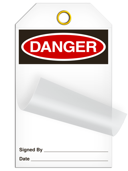OSHA Header **Blank** DuraPly™ Tag with DuraLAM™ Self-Laminating Flap (24/pkg)