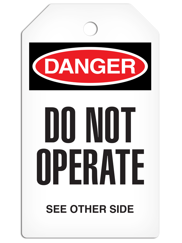 SLM1000 DANGER DO NOT OPERATE DuraPly™ Tag with DuraLAM™ Self-Laminating Flap (24/pkg)