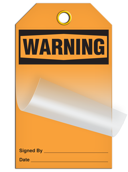 OSHA Header **Blank** DuraPly™ Tag with DuraLAM™ Self-Laminating Flap (24/pkg)
