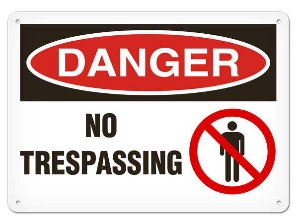 DANGER NO TRESPASSING PrimeGuard® Traditional OSHA Style Safety Sign