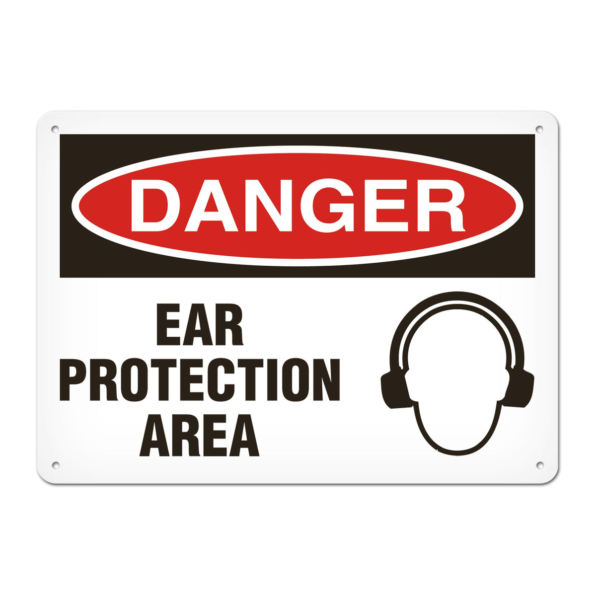 DANGER EAR PROTECTION AREA PrimeGuard Traditional OSHA Style Safety Sign