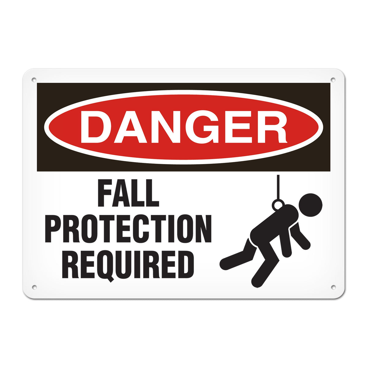 DANGER FALL PROTECTION REQUIRED PrimeGuard Traditional OSHA Style Safety Sign