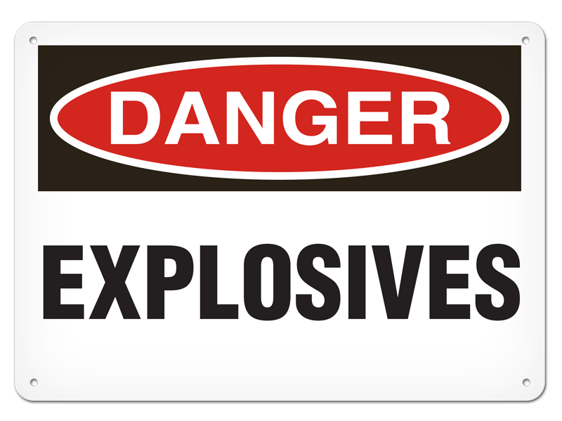 DANGER EXPLOSIVES PrimeGuard® Traditional OSHA Style Safety Sign