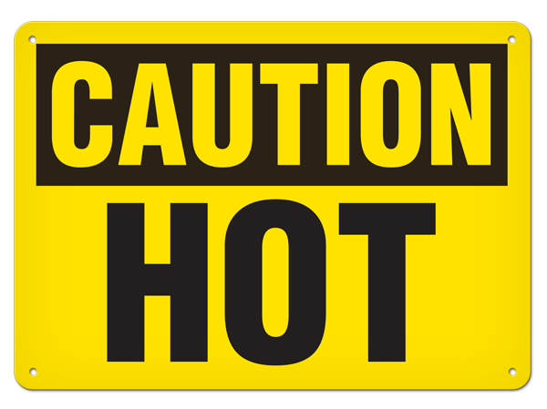 CAUTION HOT PrimeGuard® Traditional OSHA Style Safety Sign