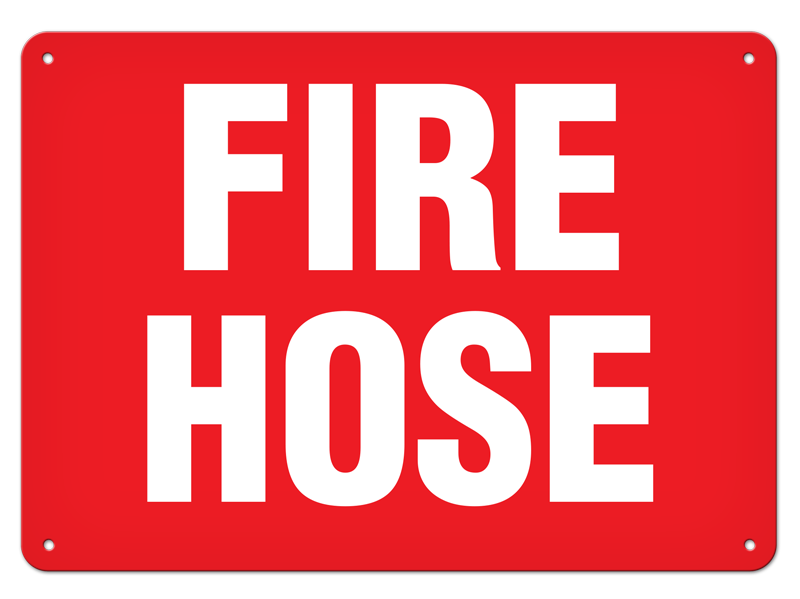 FIRE HOSE PrimeGuard® Fire Safety Equipment Safety Sign (10 in X 14 in)