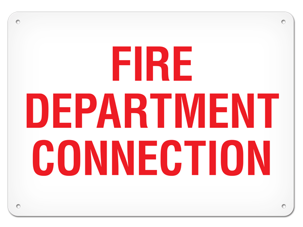 FIRE DEPARTMENT CONNECTION PrimeGuard® Safety Sign