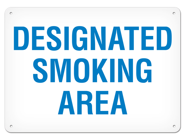 DESIGNATED SMOKING AREA PrimeGuard® Safety Sign