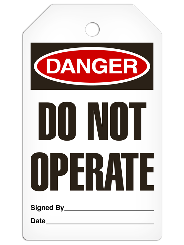 DANGER DO NOT OPERATE DuraPly™ Safety Tag (25/pkg)