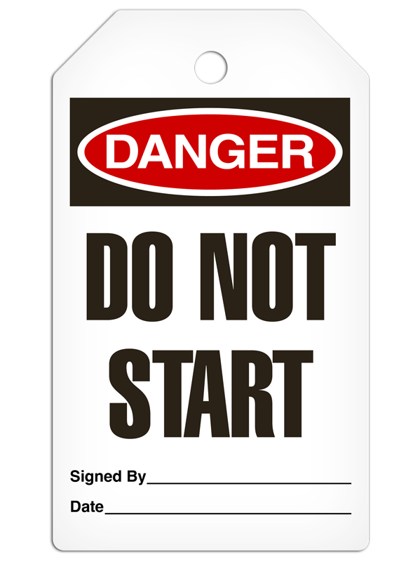 DANGER DO NOT START DuraPly™ Tag (25/pkg)