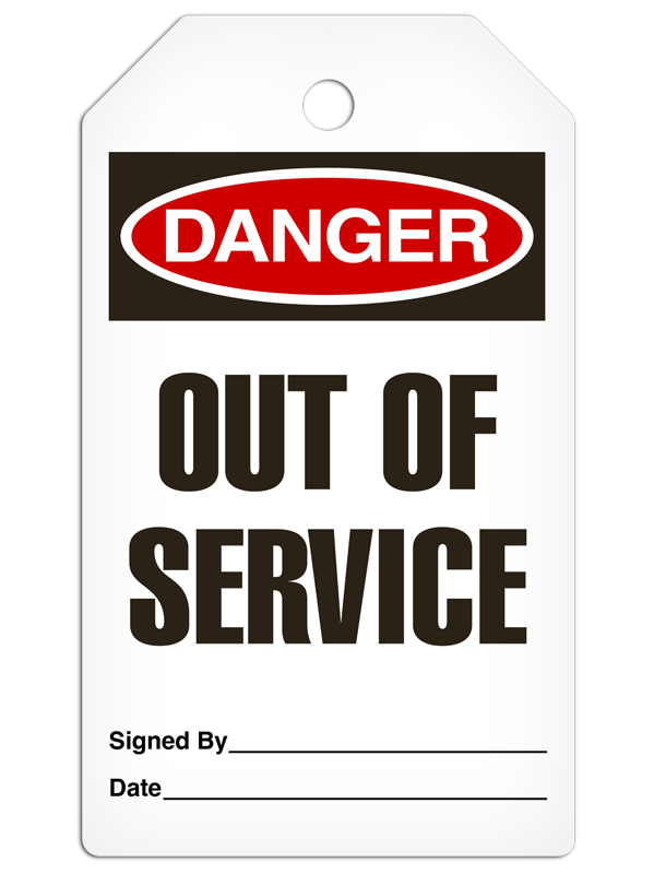 DANGER OUT OF SERVICE DuraPly™safety Tag (25/pkg)