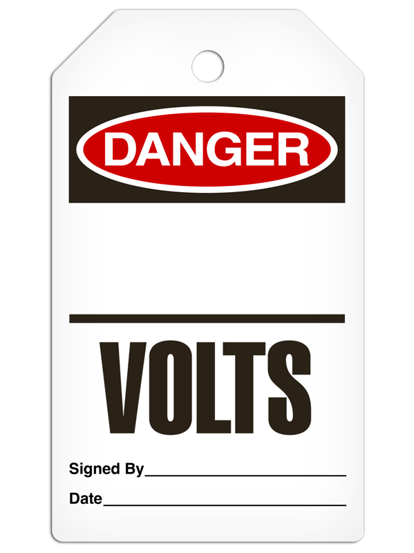 DANGER ____ VOLTS DuraPly™ Safety Tag (25/pkg)