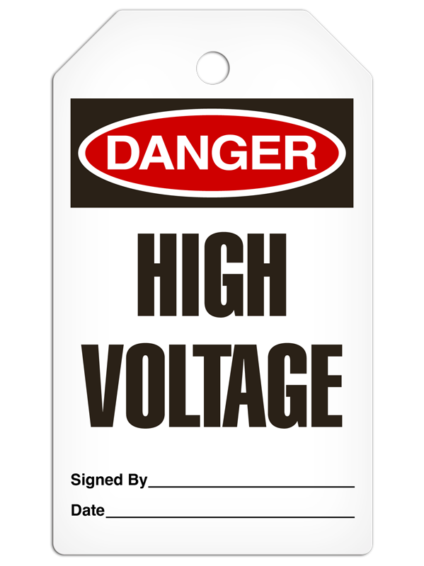 DANGER HIGH VOLTAGE DuraPly™ Safety Tag (25/pkg)