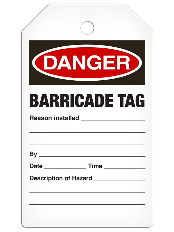 DANGER BARRICADE TAG DuraPly™ Safety Tag (25/pkg)