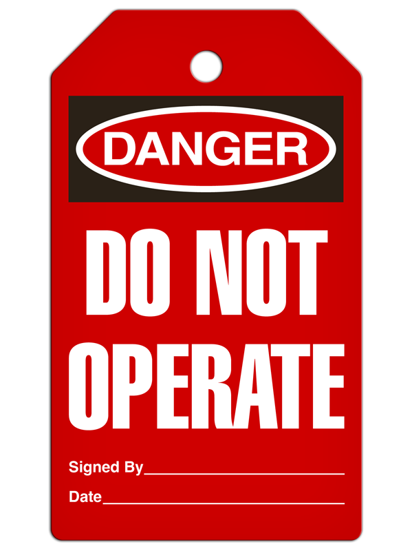 DANGER DO NOT OPERATE (Red) DuraPly™ Safety Tag (25/pkg)