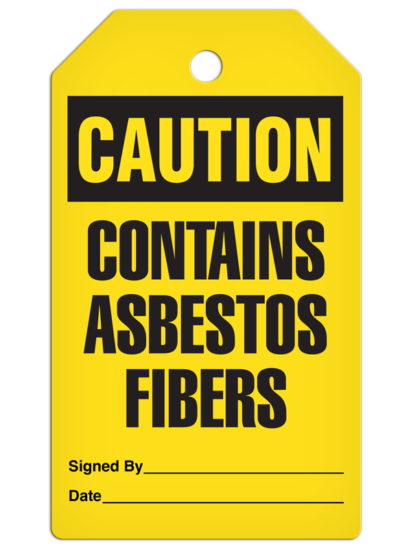 CAUTION CONTAINS ASBESTOS FIBERS DuraPly™ Safety Tag (25/pkg)