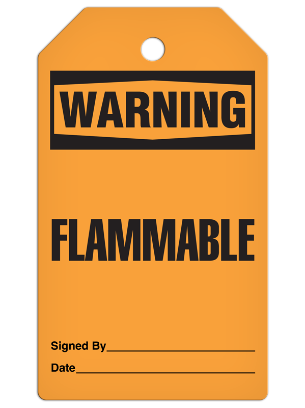WARNING FLAMMABLE DuraPly™ Safety Tag (25/pkg)