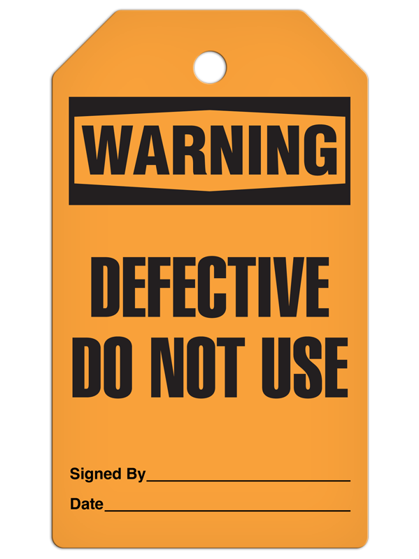 WARNING DEFECTIVE DO NOT USE DuraPly™ Tag (25/pkg)