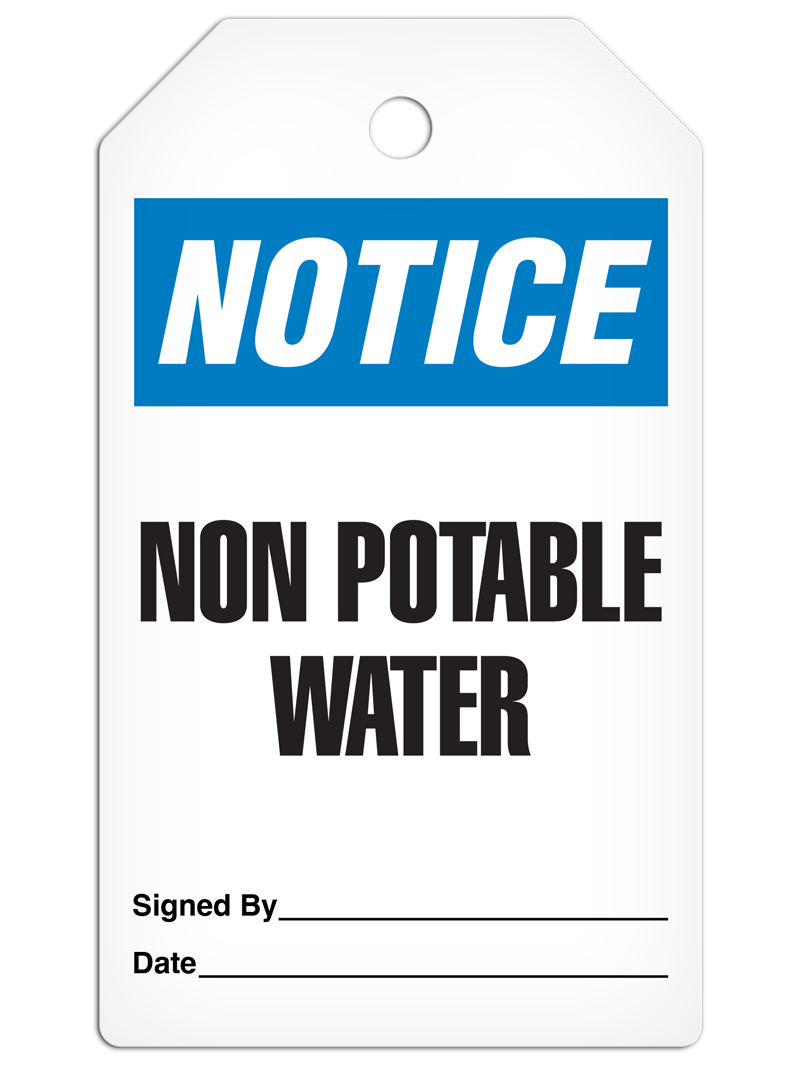 NOTICE NON POTABLE WATER DuraPly™ Tag (25/pkg)