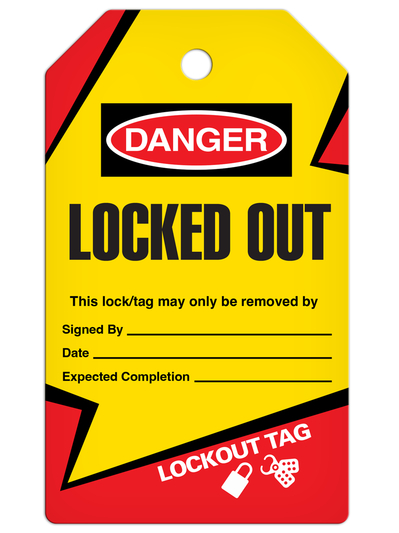 LOCKOUT LOCKED OUT DuraPly™ Tag (25/pkg)