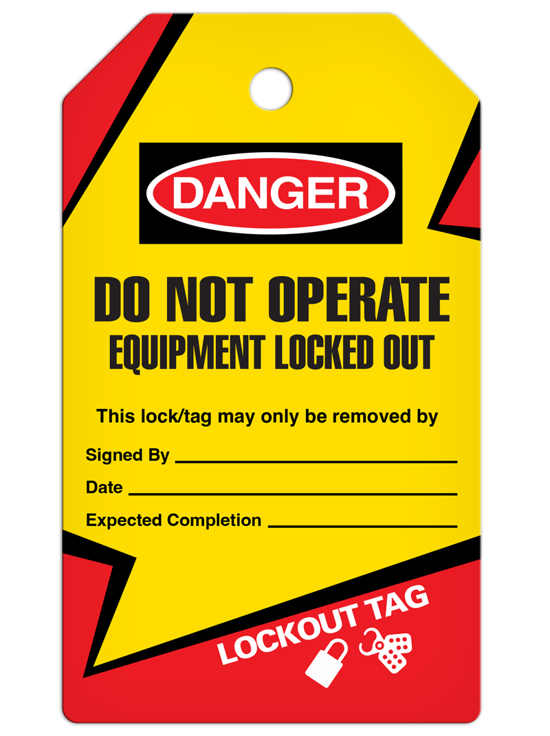 LOCKOUT DO NOT OPERATE EQUIPMENT LOCKED OUT DuraPly™ Tag (25/pkg)