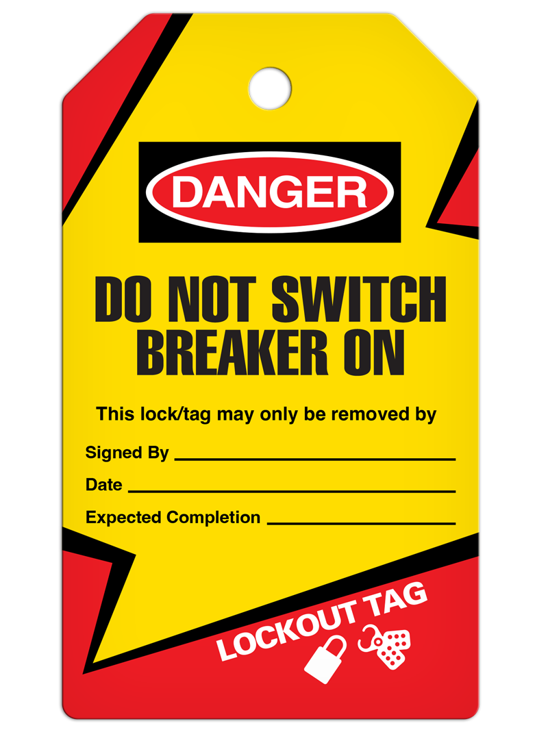 LOCKOUT DO NOT SWITCH BREAKER ON DuraPly™ Tag (25/pkg)