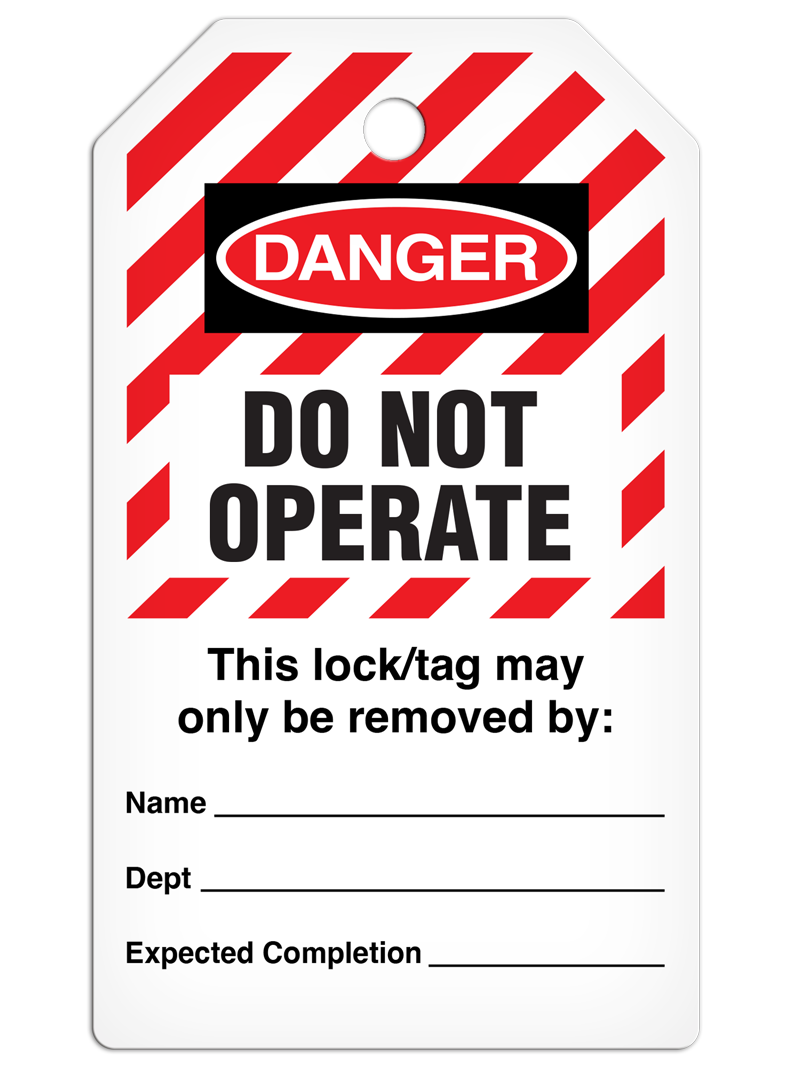 LOTO DANGER DO NOT OPERATE Lockout/Tagout DuraPly™ Safety Tag (25/pkg)