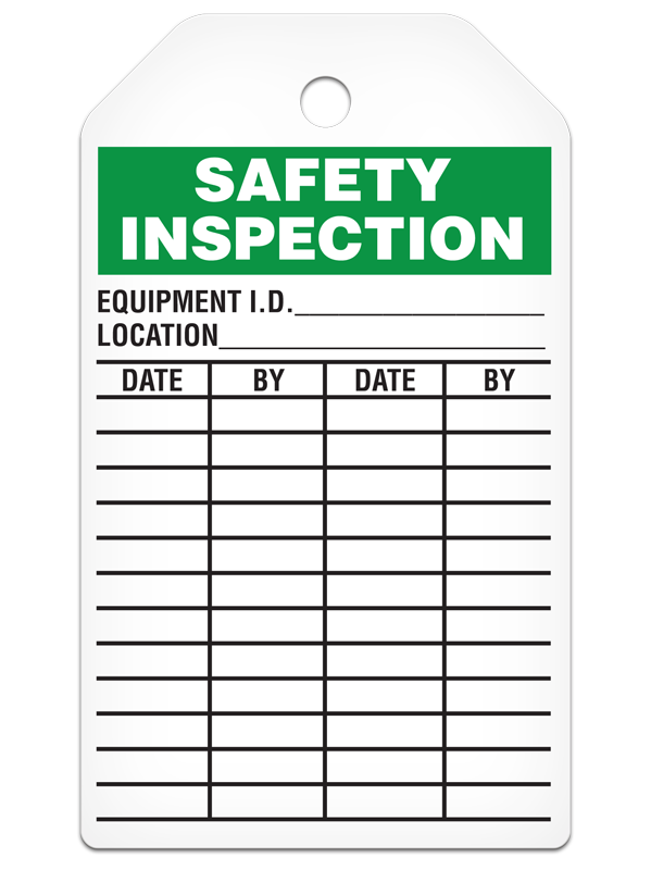 SAFETY INSPECTION DuraPly™ Safety Tag (25/pkg)