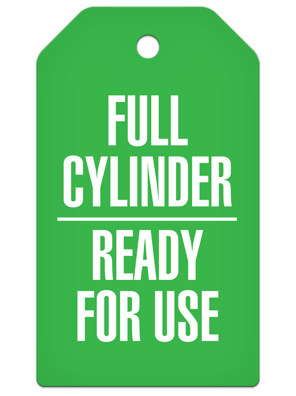 FULL CYLINDER READY FOR USE DuraPly™ Safety Tag (25/pkg)