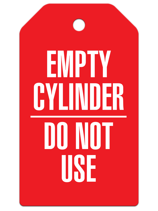EMPTY CYLINDER DO NOT USE DuraPly™ Safety Tag (25/pkg)
