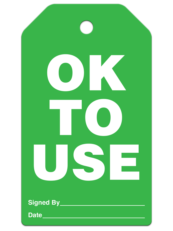 OKAY TO USE DuraPly™ Safety Inspection Tag (25/pkg)