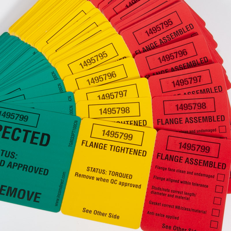 Flange Tag-3 stage 2.75" x 7.9" Consec # (100/pkg)