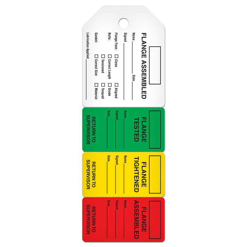 4-Part Perforated FLANGE VALVE INSPECTION DuraPly™ Tag (2.75 in x 7.9 in) 25 /pkg