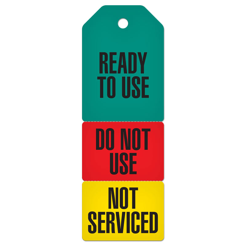 3-Part Perforated SERVICE STATUS INSPECTION DuraPly™ Tag (2.75 in x 7.9 in) 25 /pkg